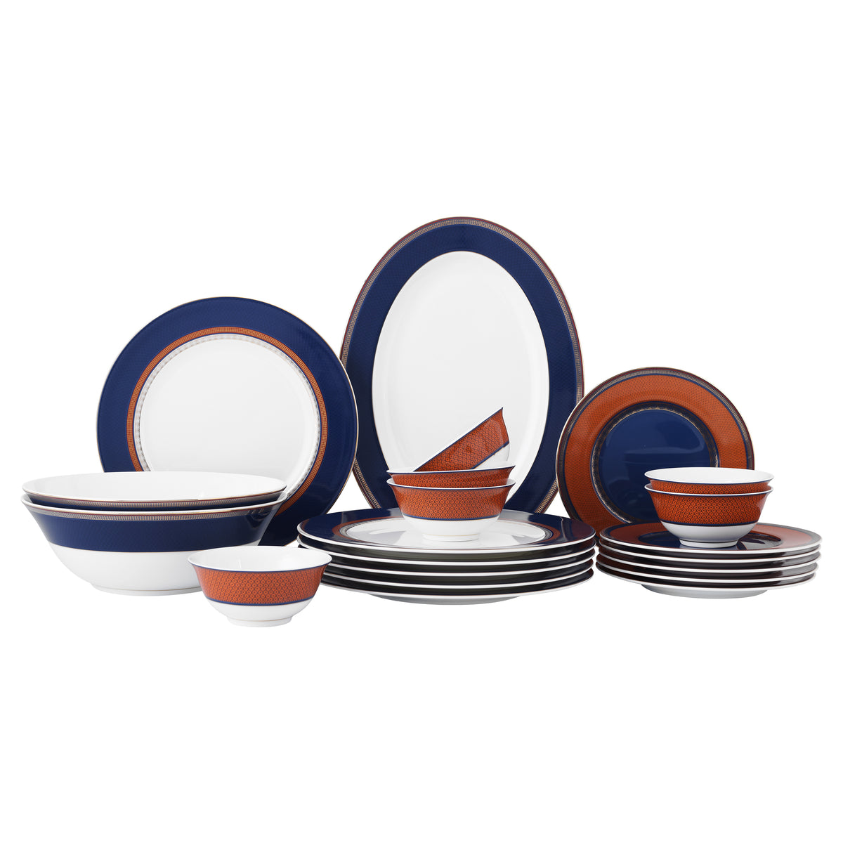 Sienna mosaic 21pc dinner set
