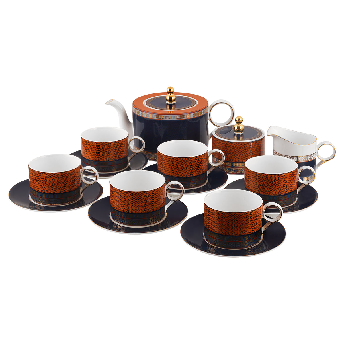 Sienna mosaic 15pc tea set