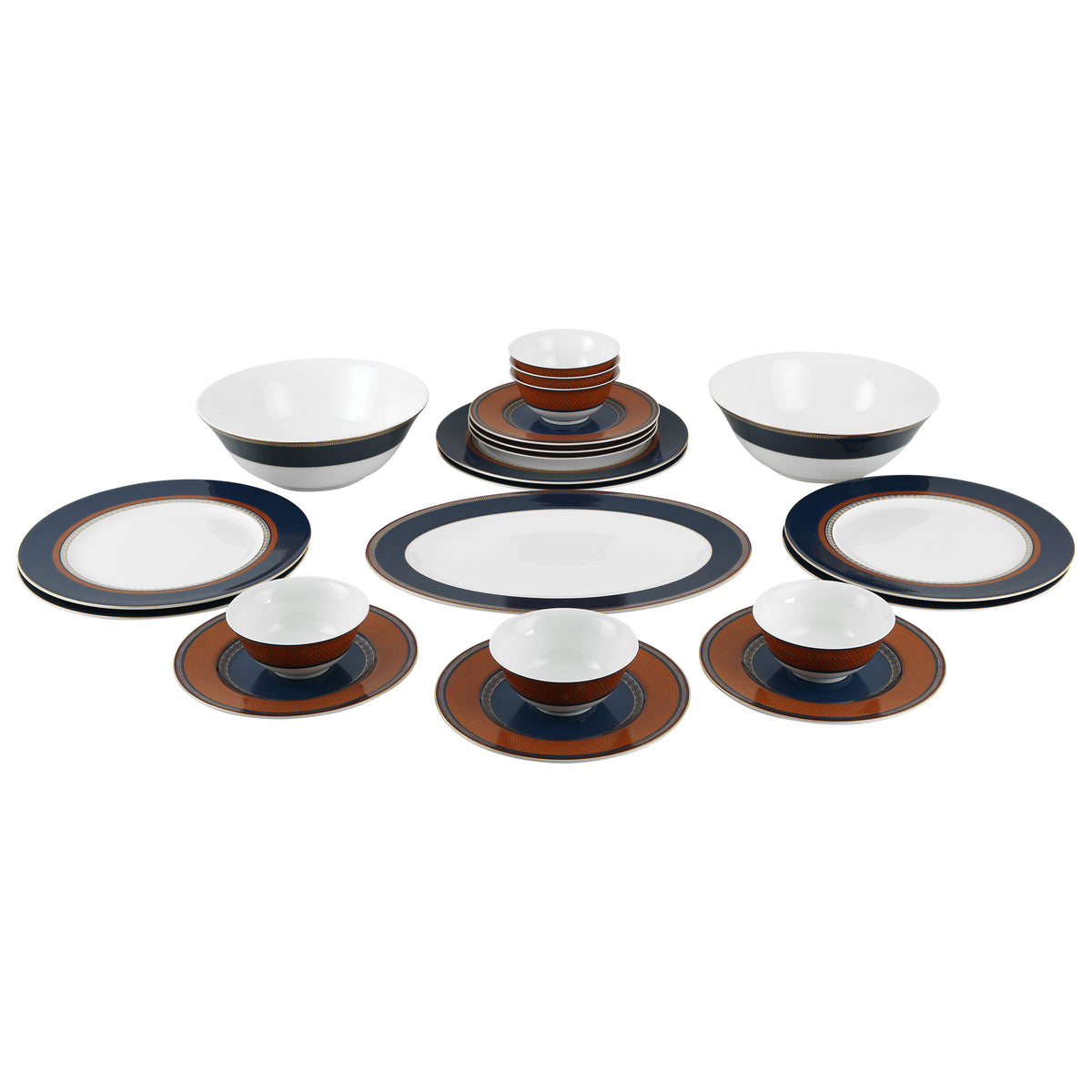 Sienna mosaic 21pc dinner set