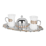 Set of 2 Mug With Canday Jar With Peacock Tray (MZ-23009,MZ-23062,MZ-23025)