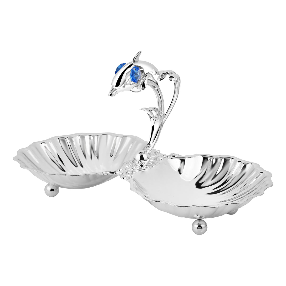 Dolphin Swarovski With 2 Serving Blue