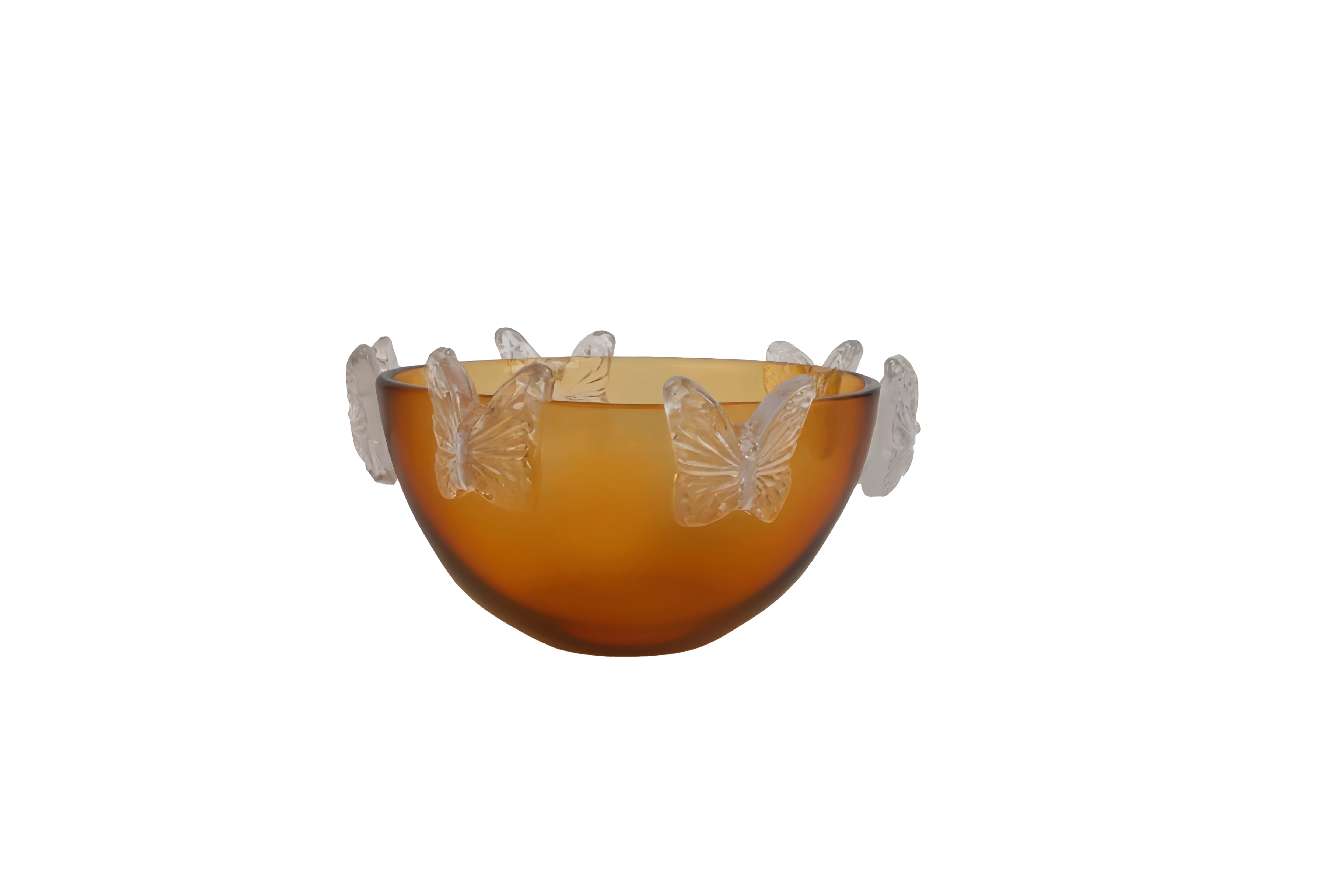 Crystal Butterfly Bowl Amber