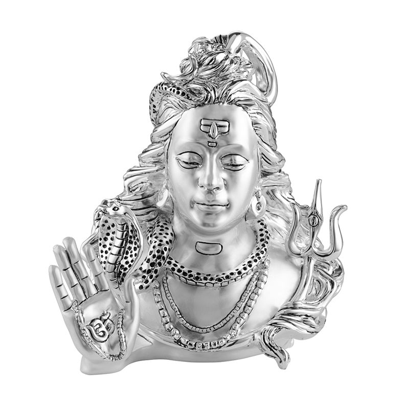 Shiva Head Matt Silver