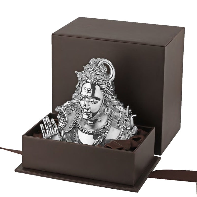 Shiva Head Glossy Silver