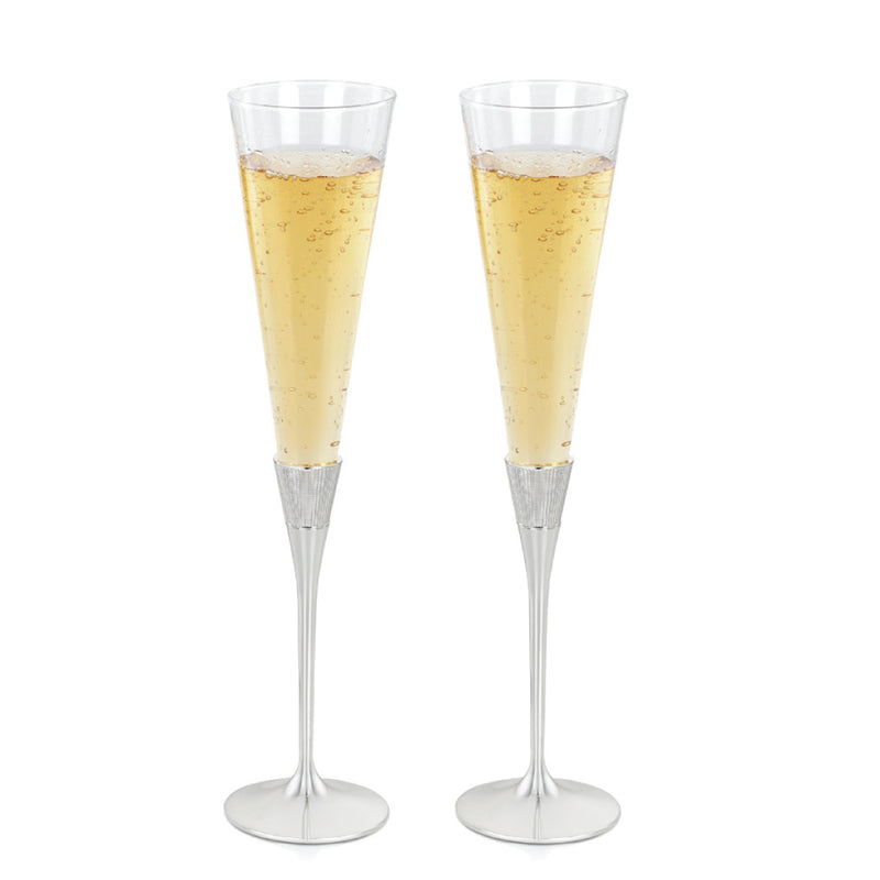Champagne Flute set of 2 - Silver