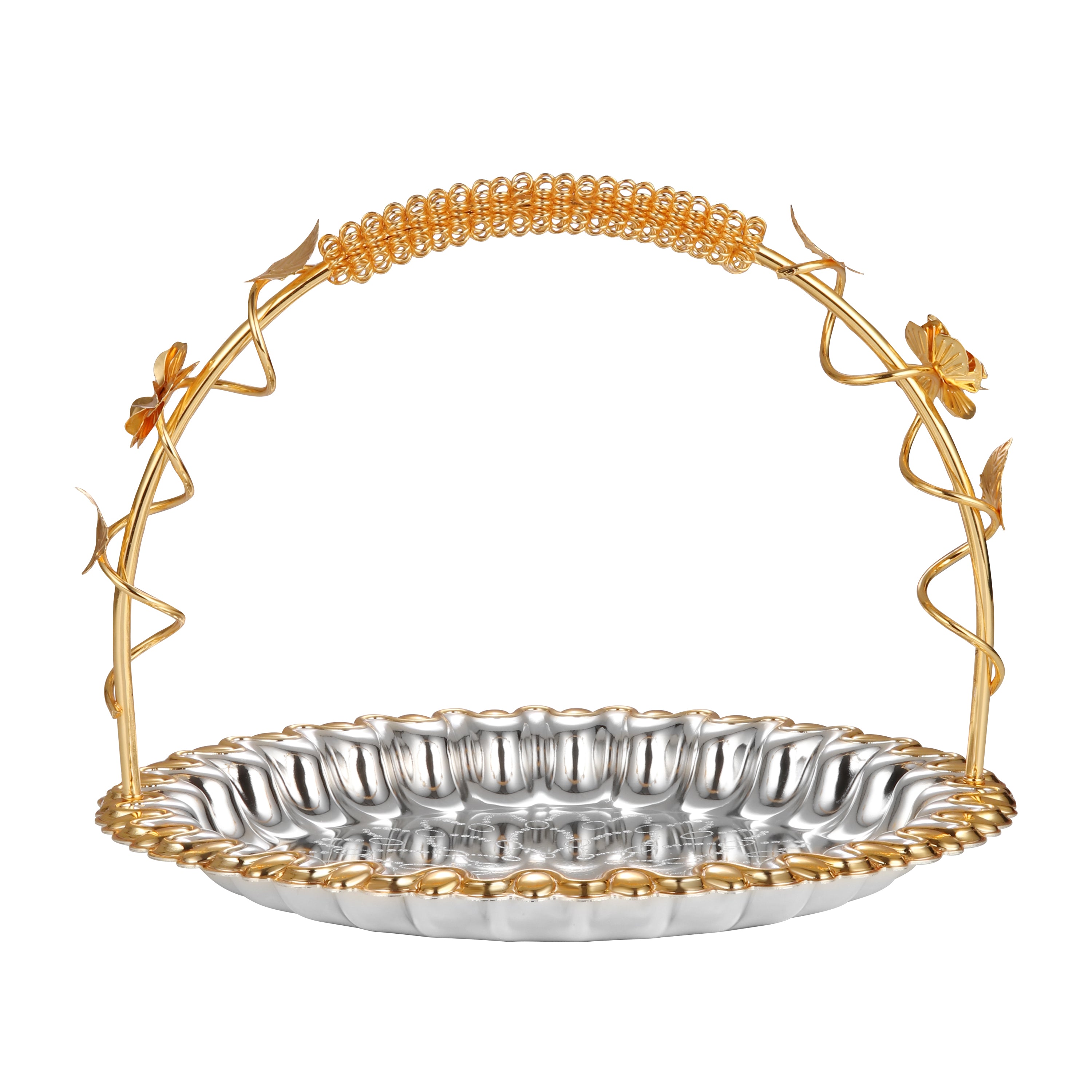 Flower Design Round Basket