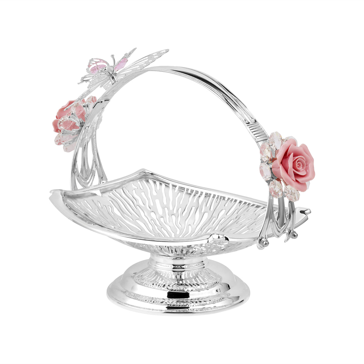Rectangle 2 Flower Butterfly Basket Pink