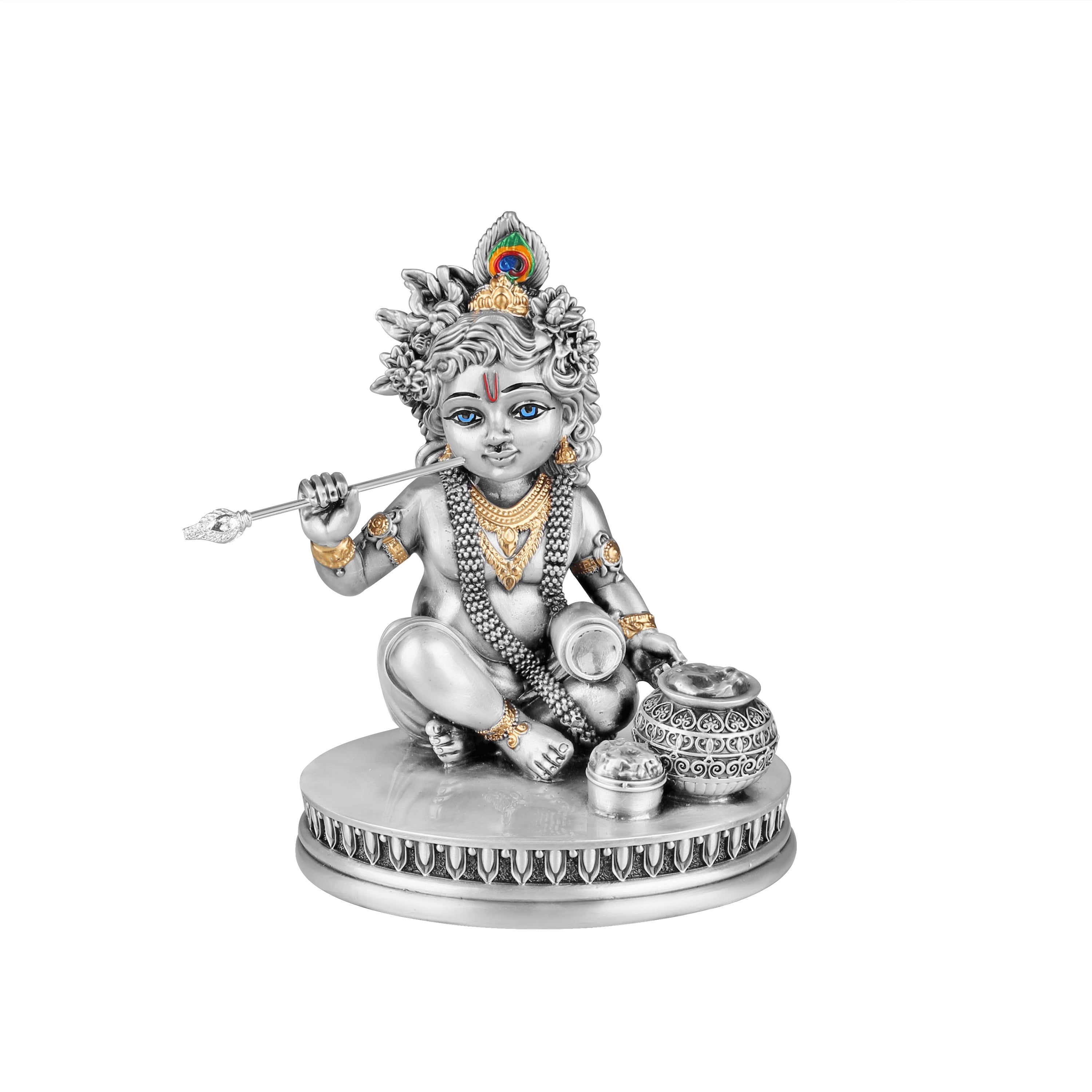 Divine Silver-Plated Bal Krishna Idol (H-12 cm)