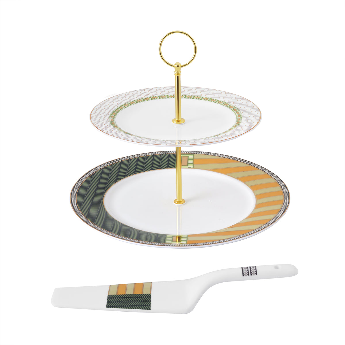 Forest Mosaic 2 Tiers Cake Stand
