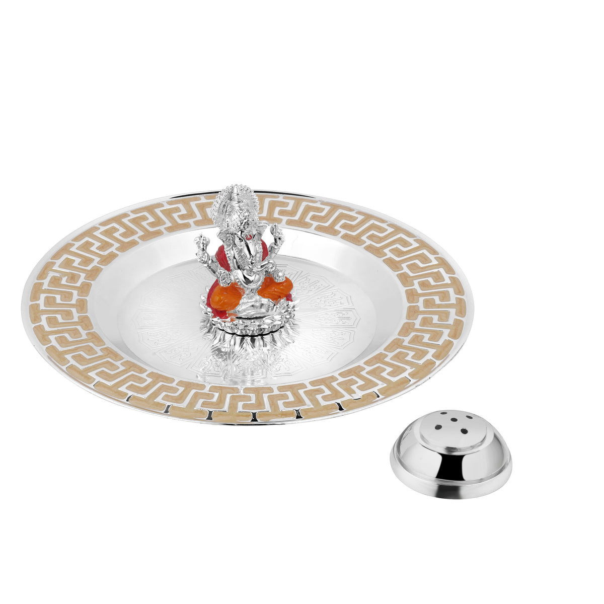 Lotus Base Ganesha Puja Thali