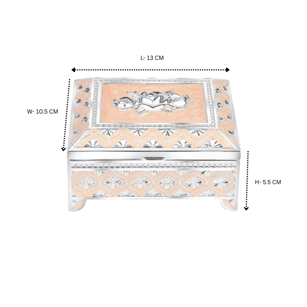 Enamel Jewellery Box | Lattice Pattern Luxury Trinket Storage Box