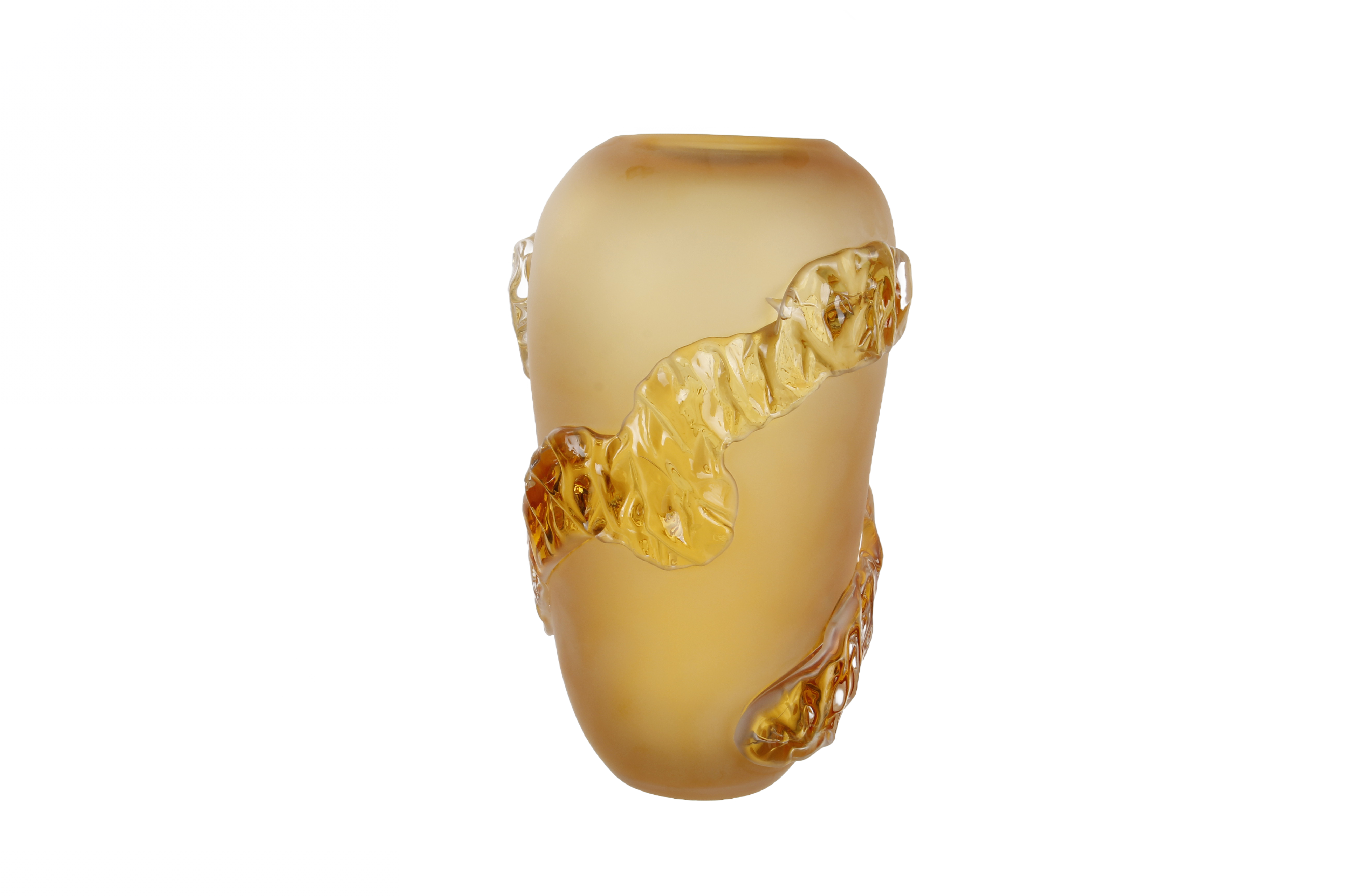 Crystal Bold Whirl Vase Amber