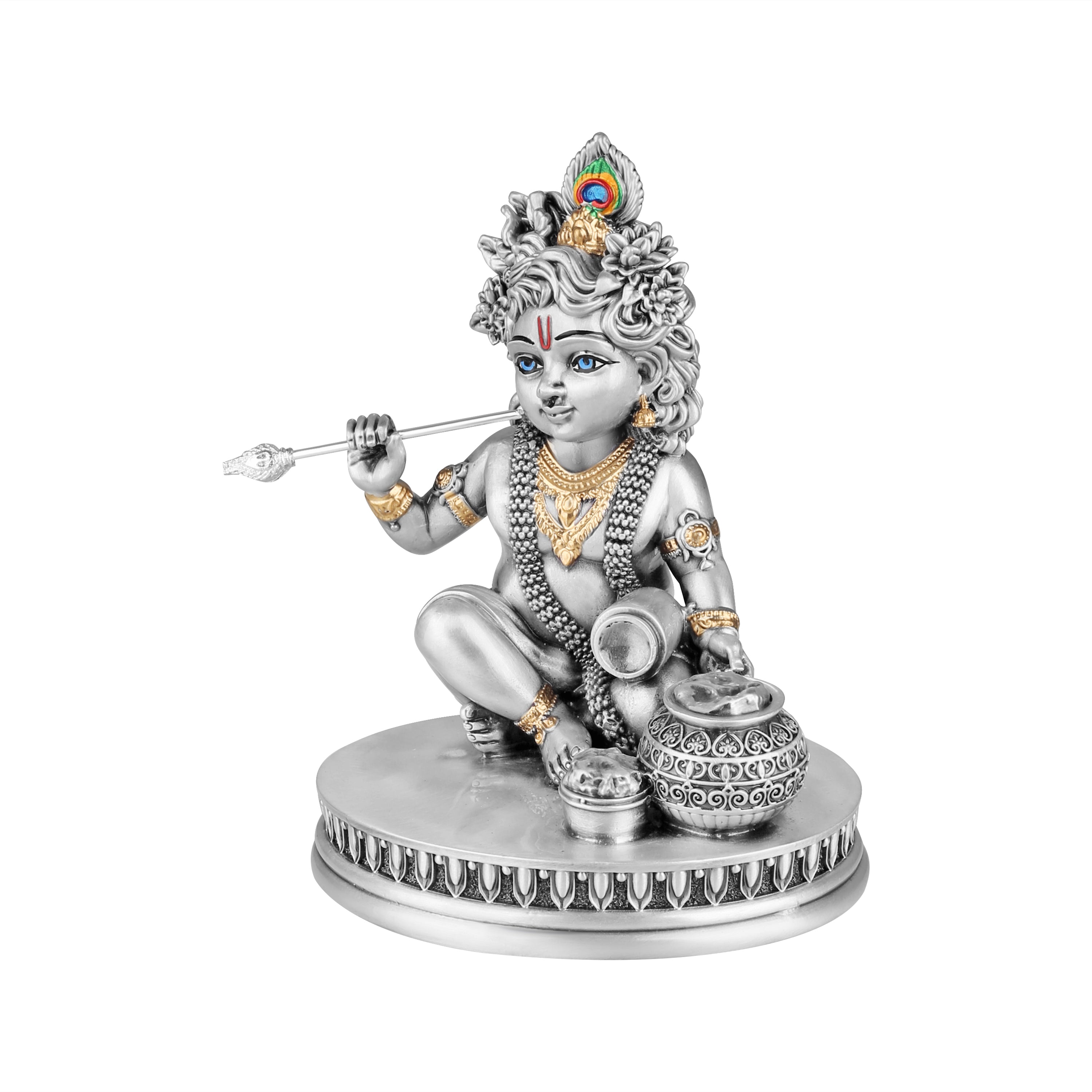 Divine Silver-Plated Bal Krishna Idol (H-8 cm )