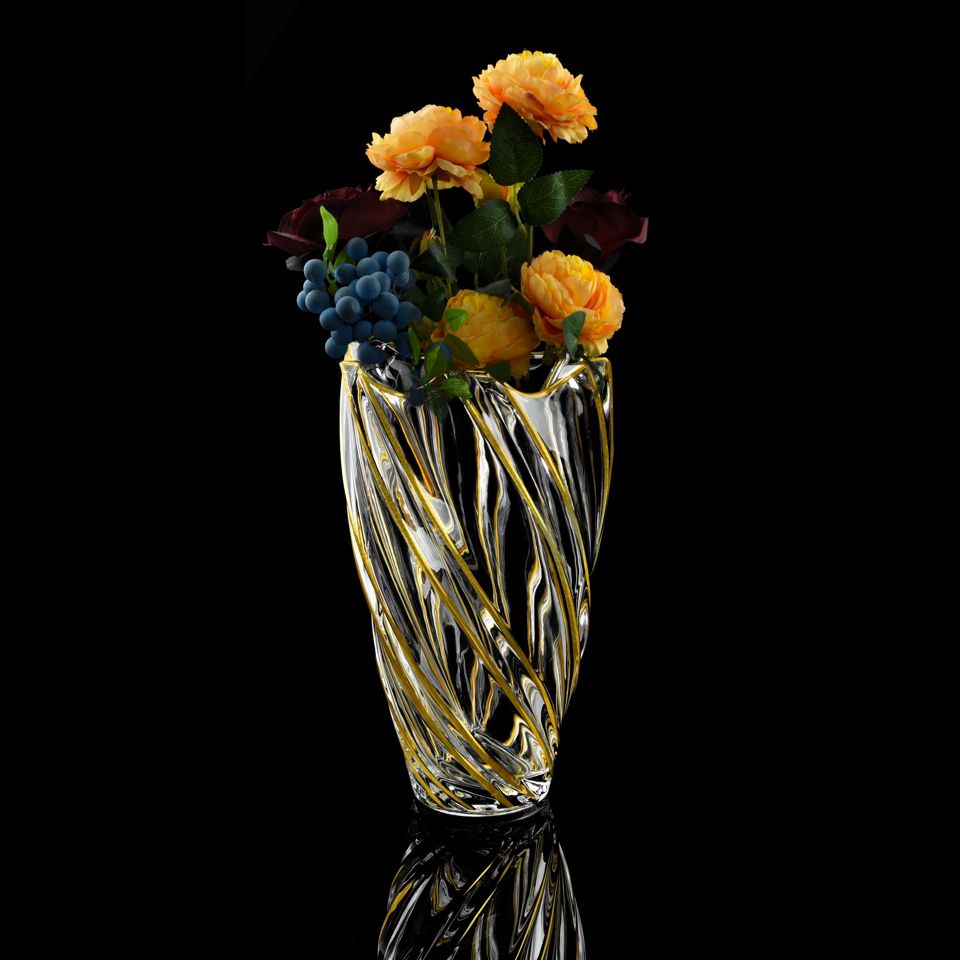 Swirl design vase with golden lining 71-721945