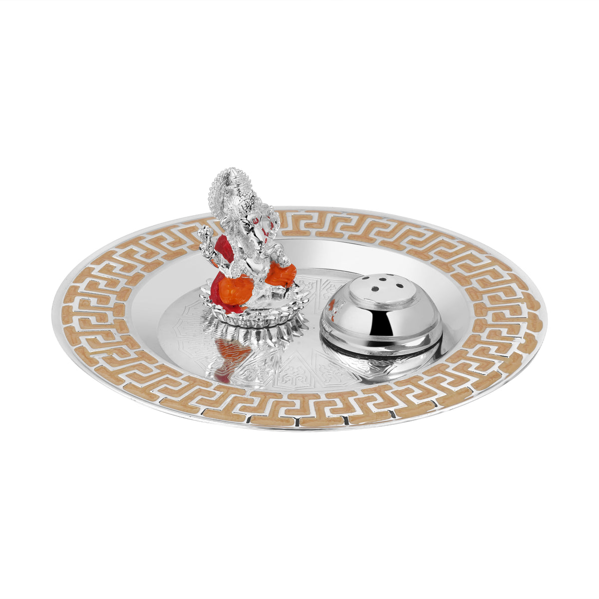Lotus Base Ganesha Puja Thali