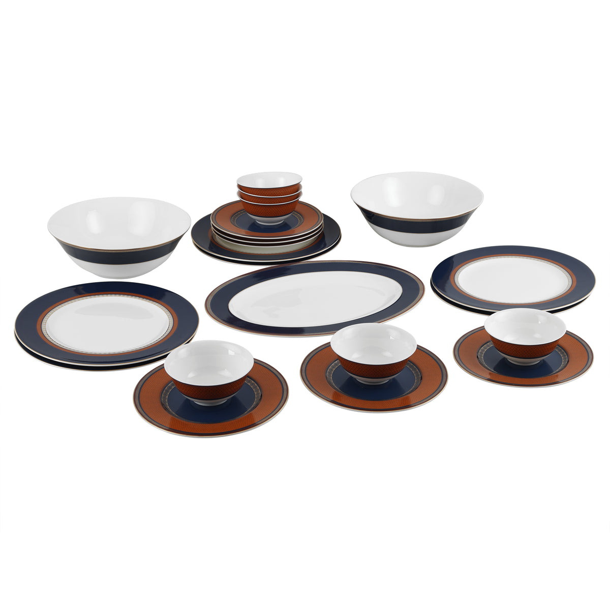 Sienna mosaic 21pc dinner set
