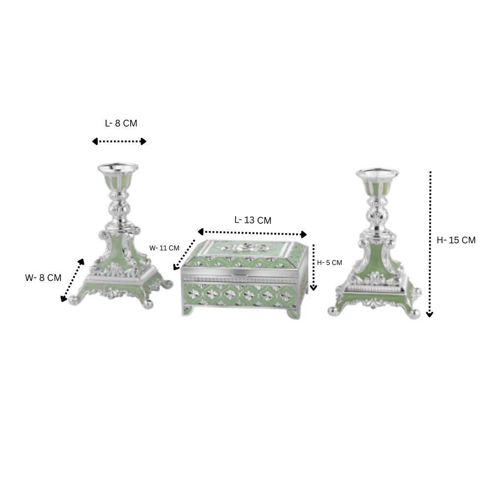 Set of 2 Candle stand + jewellery box