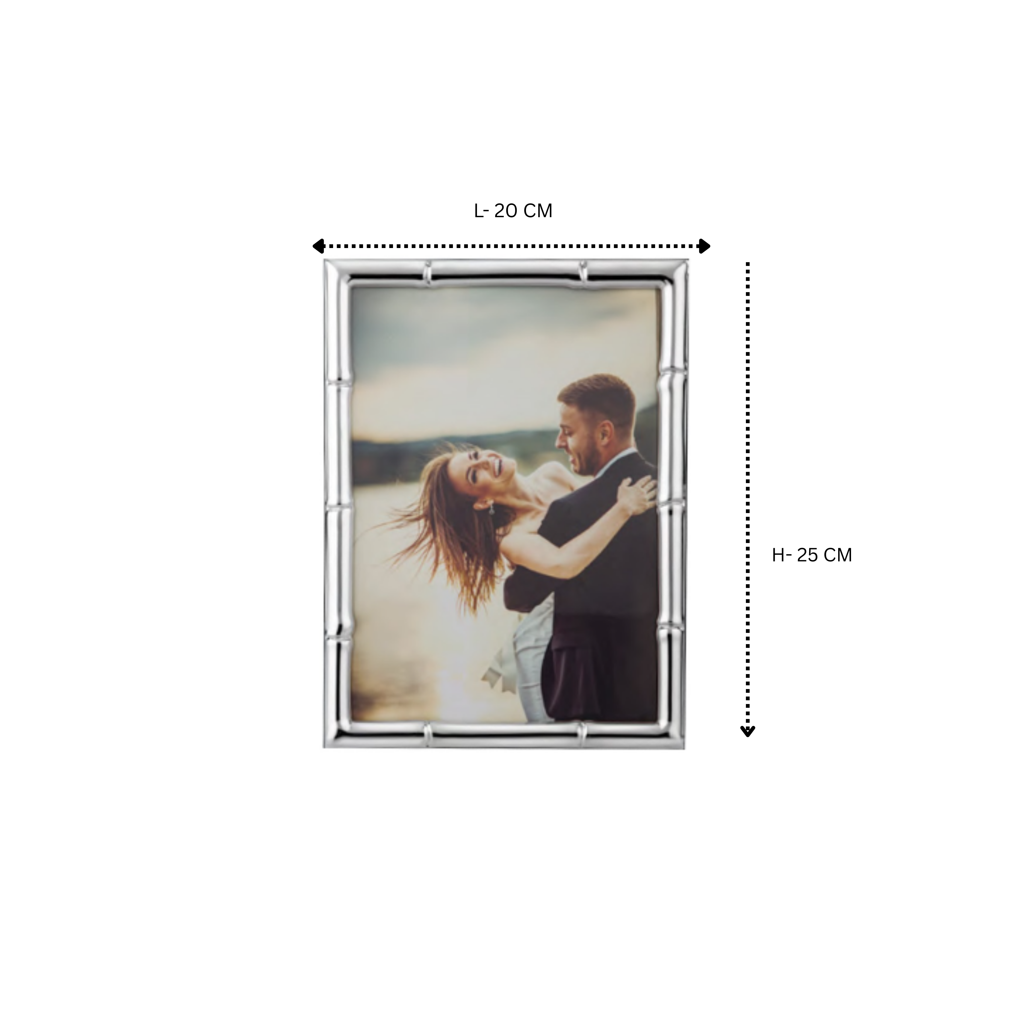 Bamboo-Inspired Silver-Plated Photo Frame – 8x10 inch