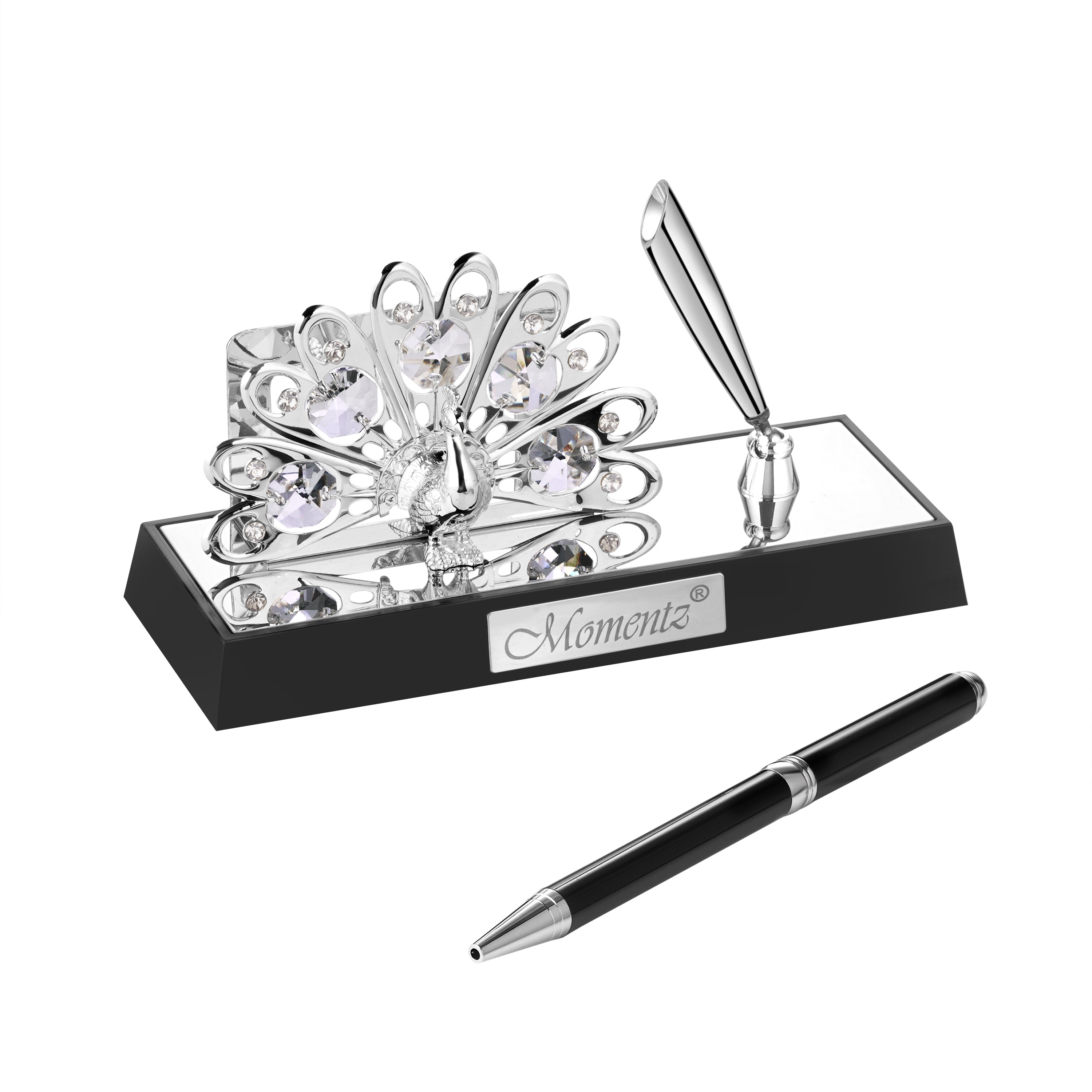 Peacock Pen & Card Holder