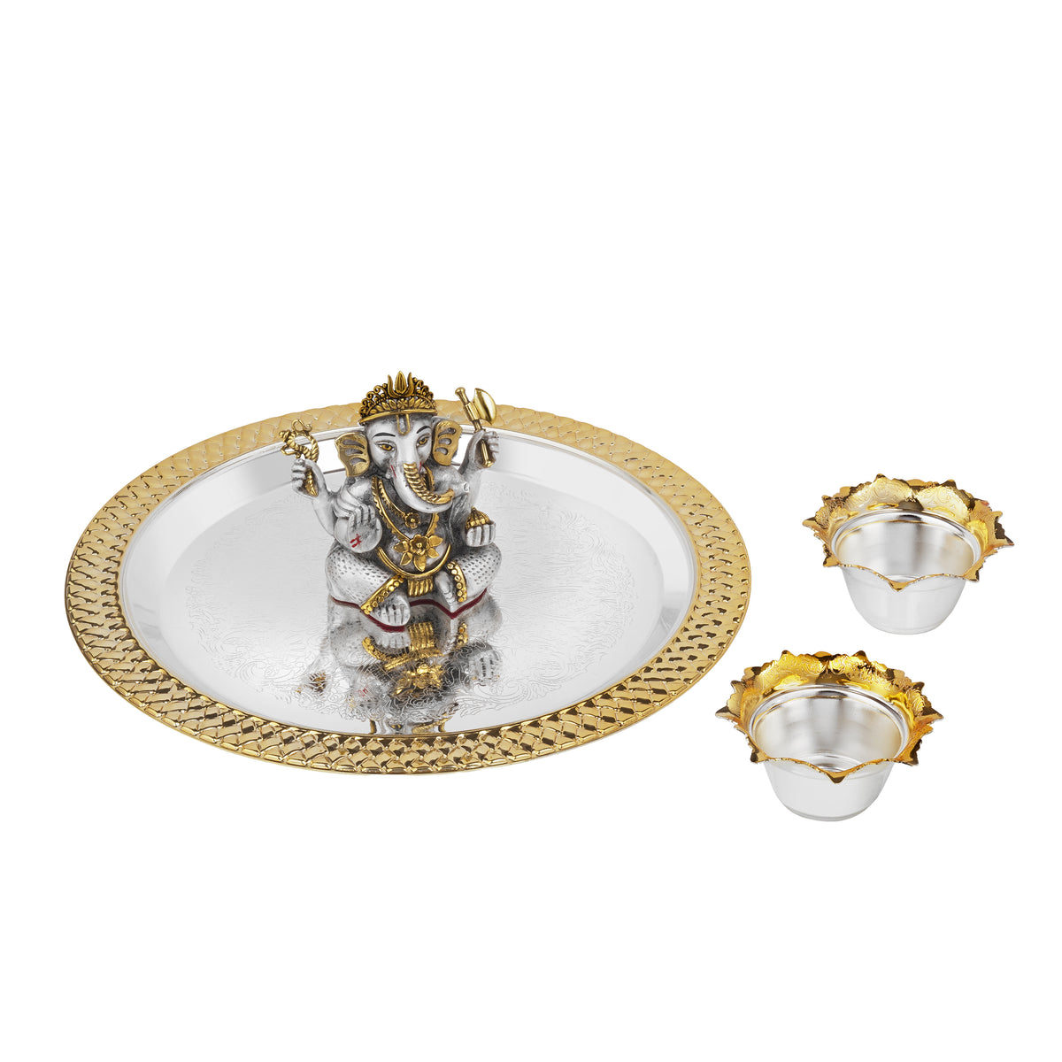 Mangalmurti Ganesha Puja Thali with 2 Curvy Katori