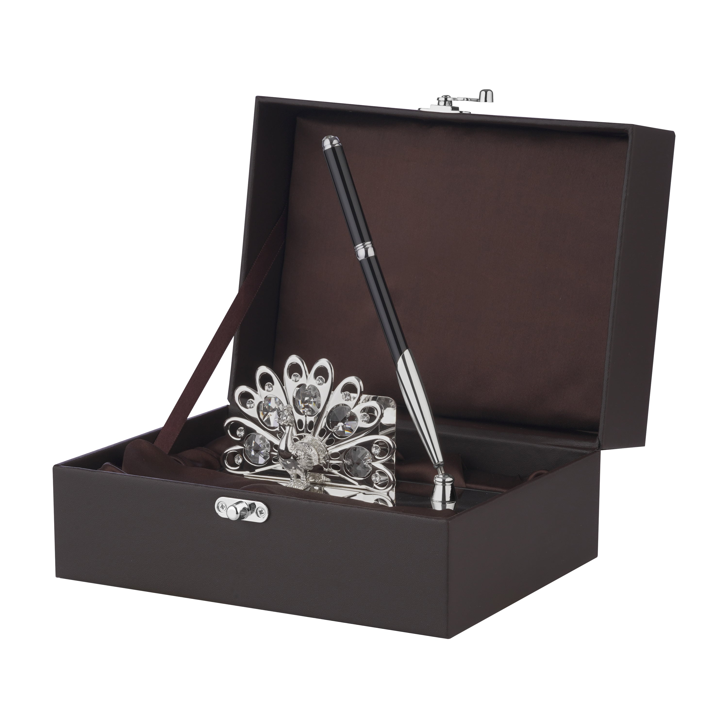 Peacock Pen & Card Holder