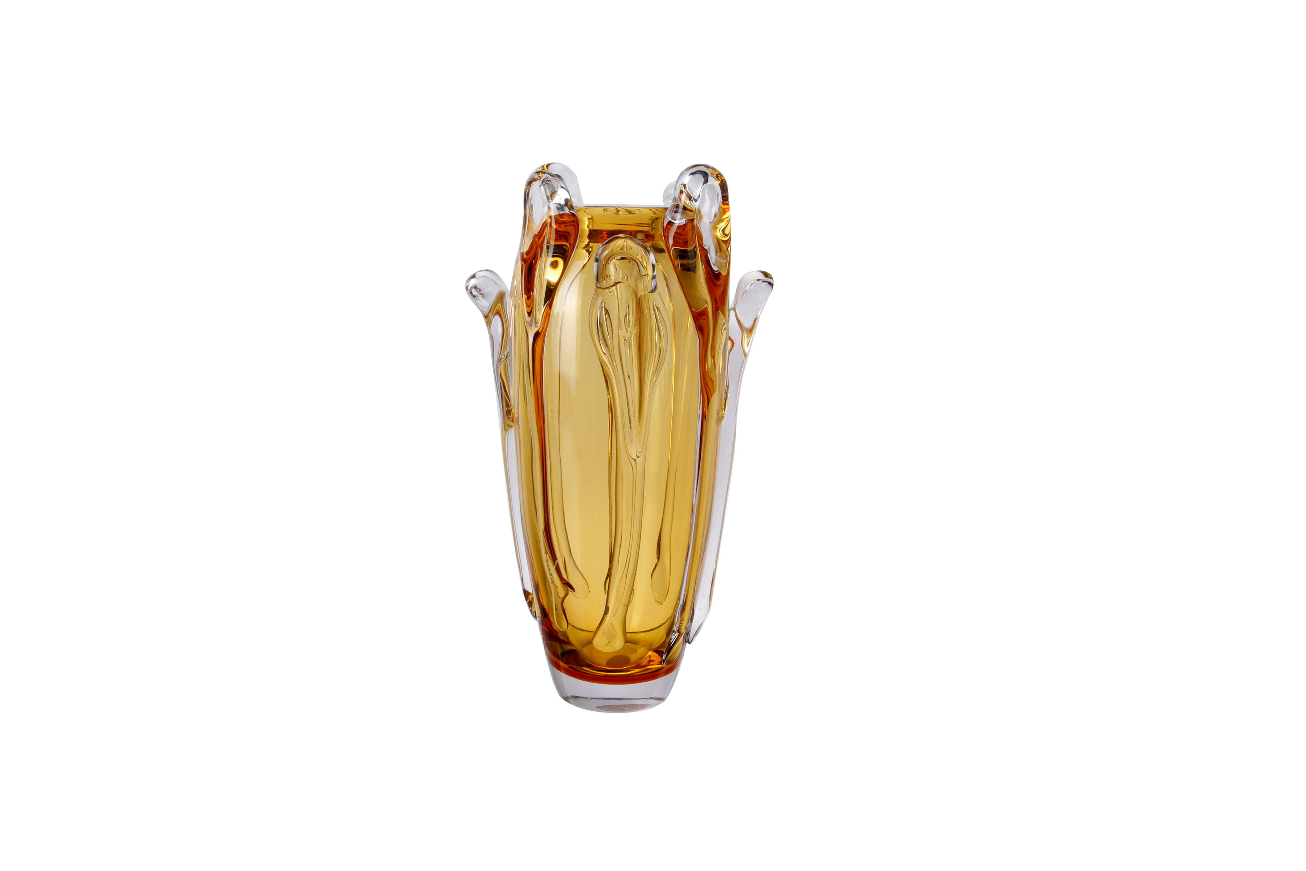 Crystal Swirl Vase Amber Large