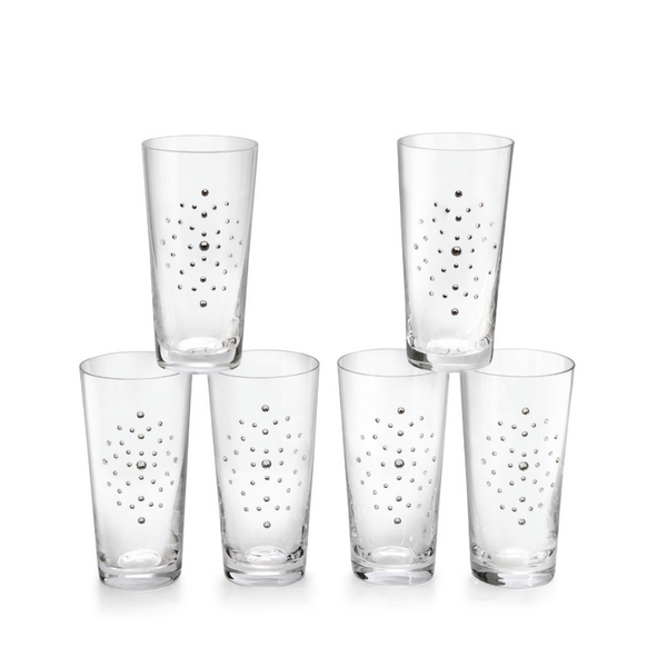Set of 6 Swarovski Water Glasses CLEAR