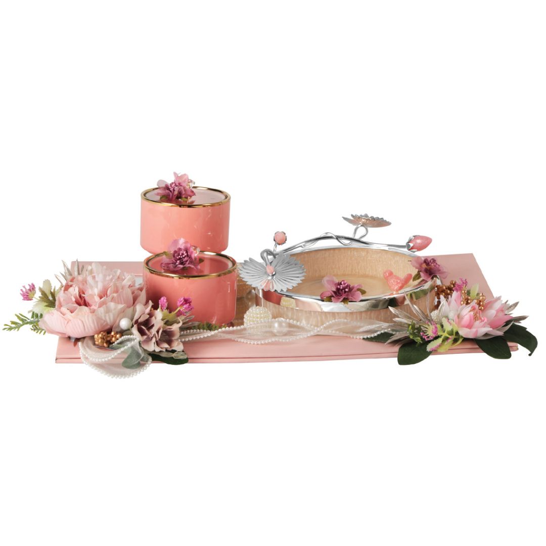 Luxury Floral Decorated Gift Hamper Tray