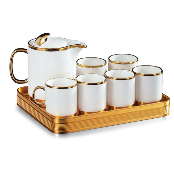 8 Pc Executive Tea Set With Tray White