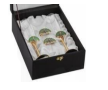 Peacock flutes with napkin rings (set of 2)
