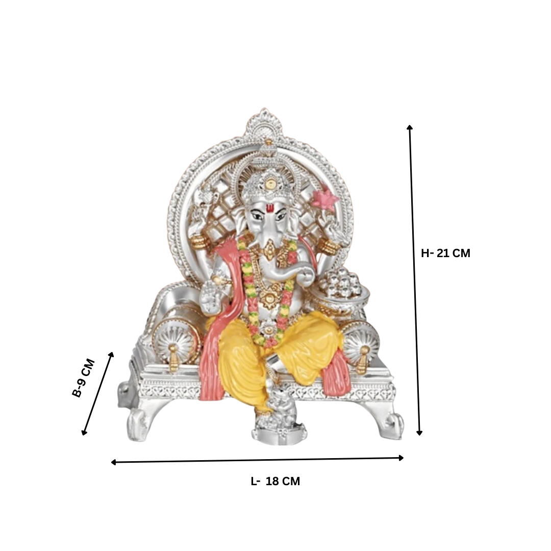 Singhasan Ganesha 21 cm