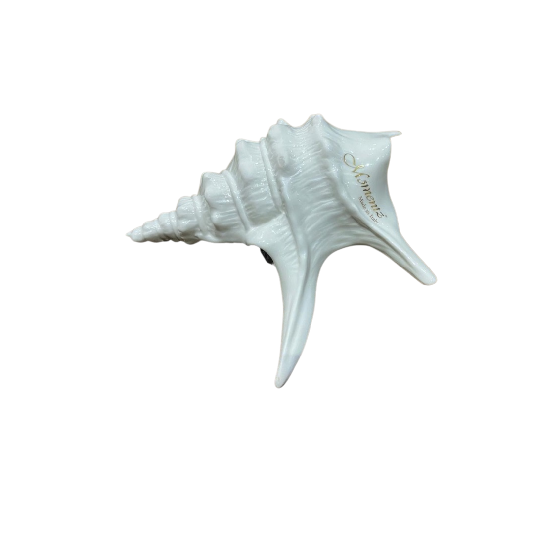 Porc. Shell Figurine White Golden