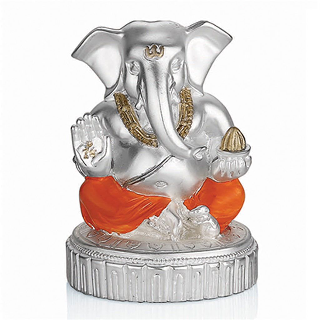 Ganpati Bappa Silver Idol With Modak Ganpati Bappa Silver Idol With Modak