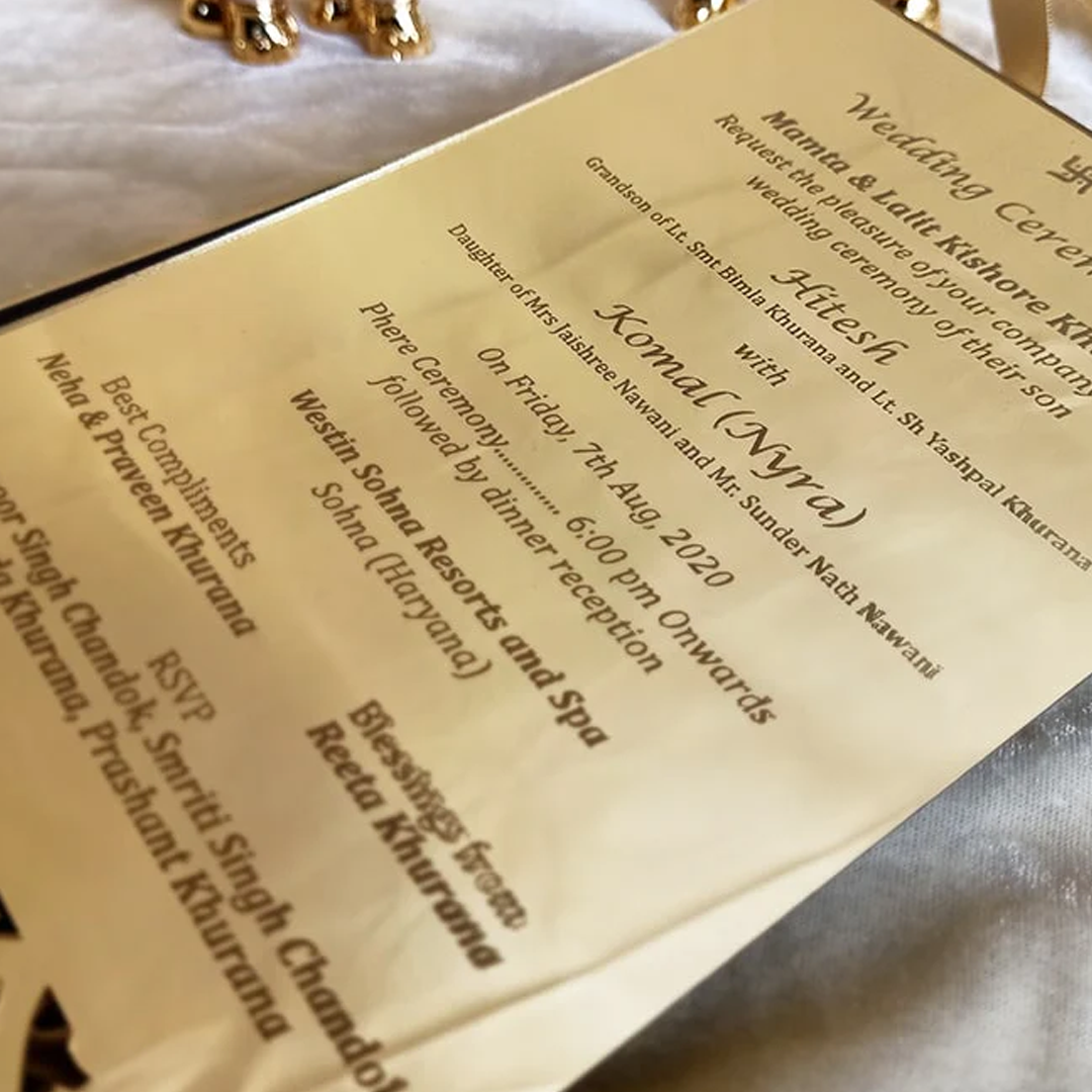 Golden Wedding Dry Fruit Tray with Ganesh Idol and Leaf Bowls