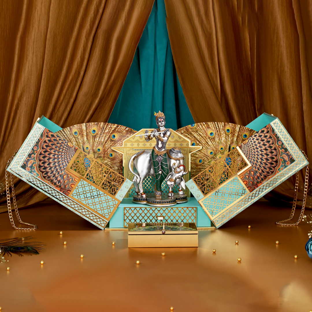 Luxurious Krishna-Themed Invitation Box
