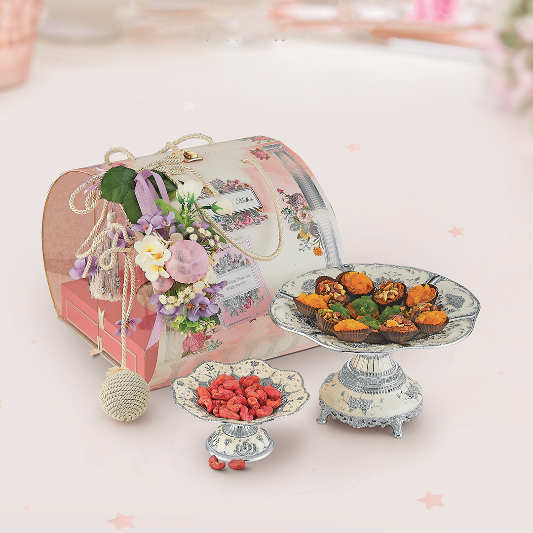 Pastel Floral Luxury Invitation with Gourmet Treats