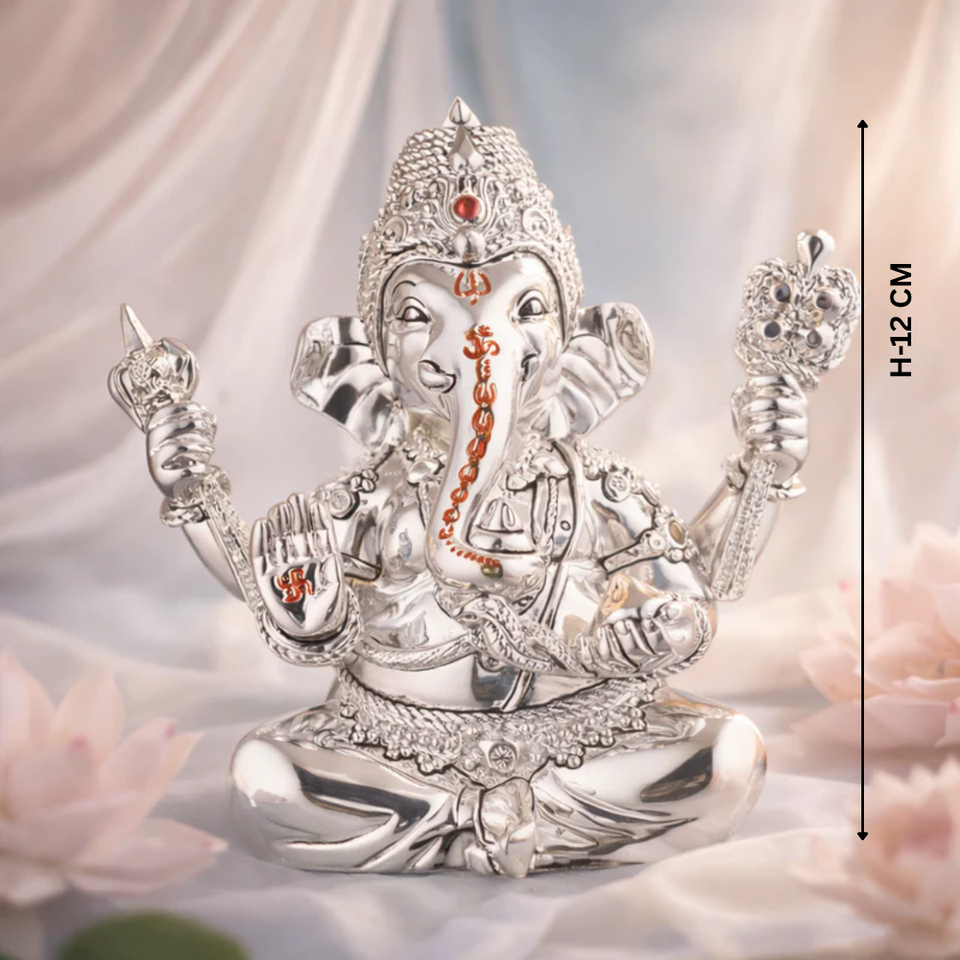 Ganesha Artistic Silver Idol