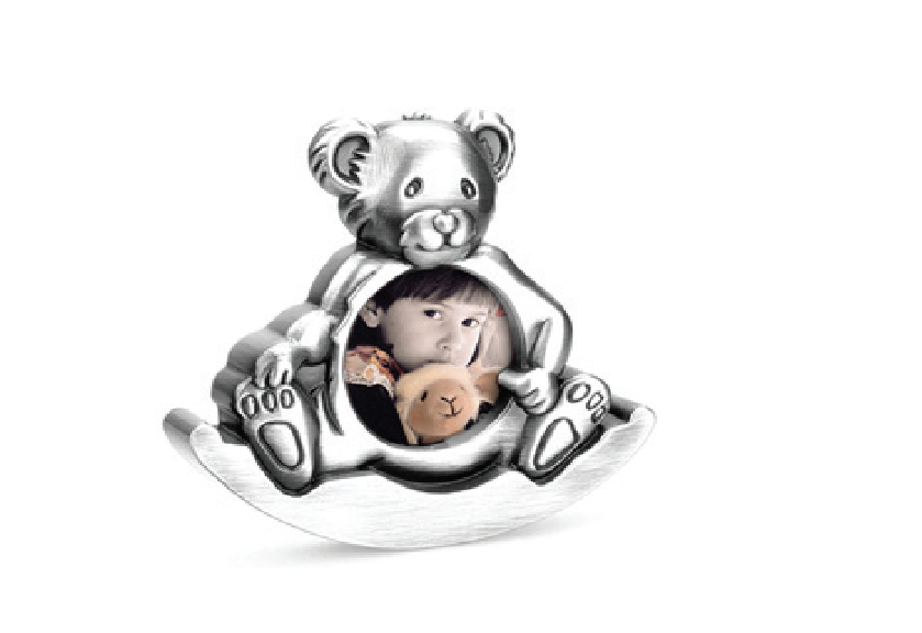 TEDDY BEAR PHOTO FRAME SILVER