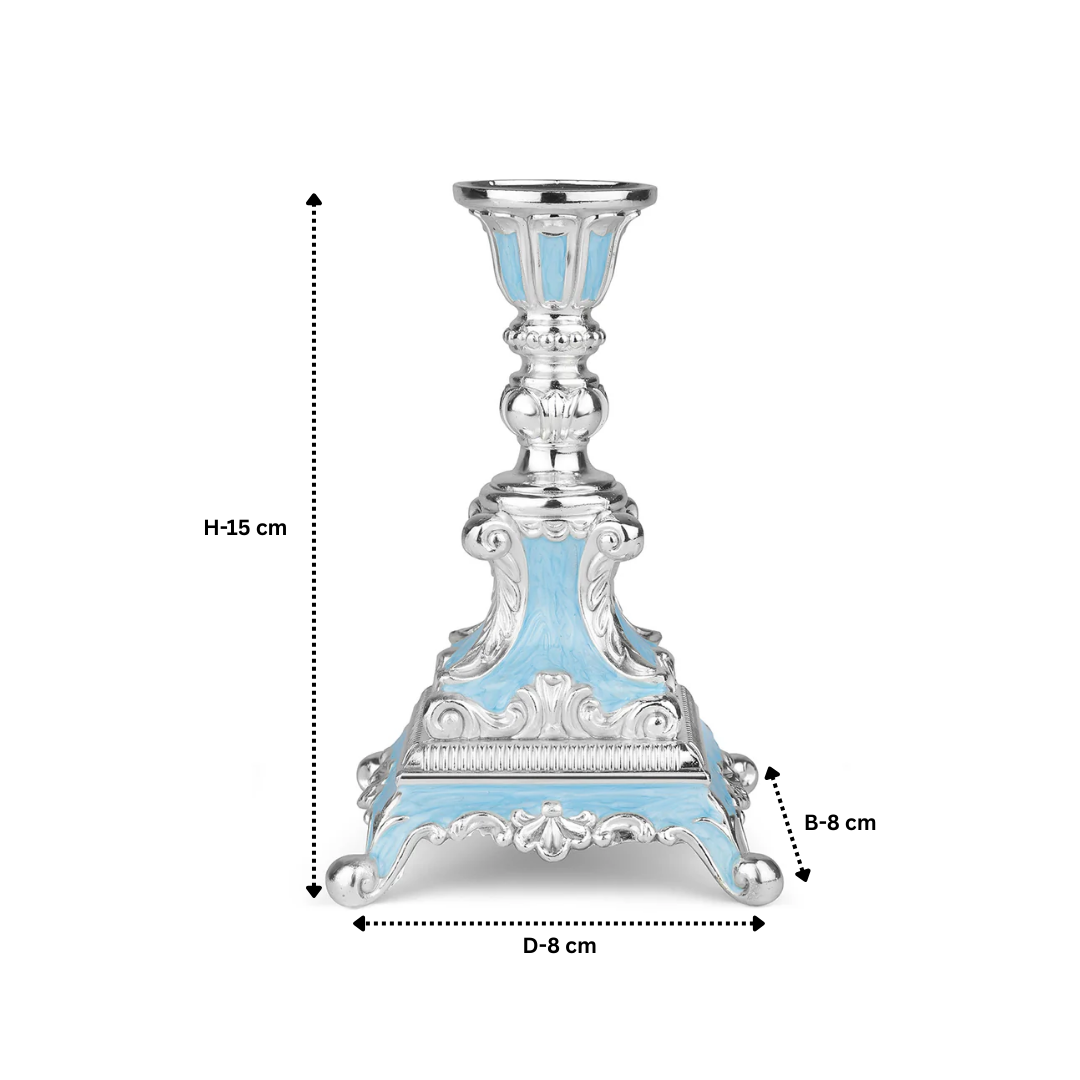 Enamel candle stand - Sky Blue