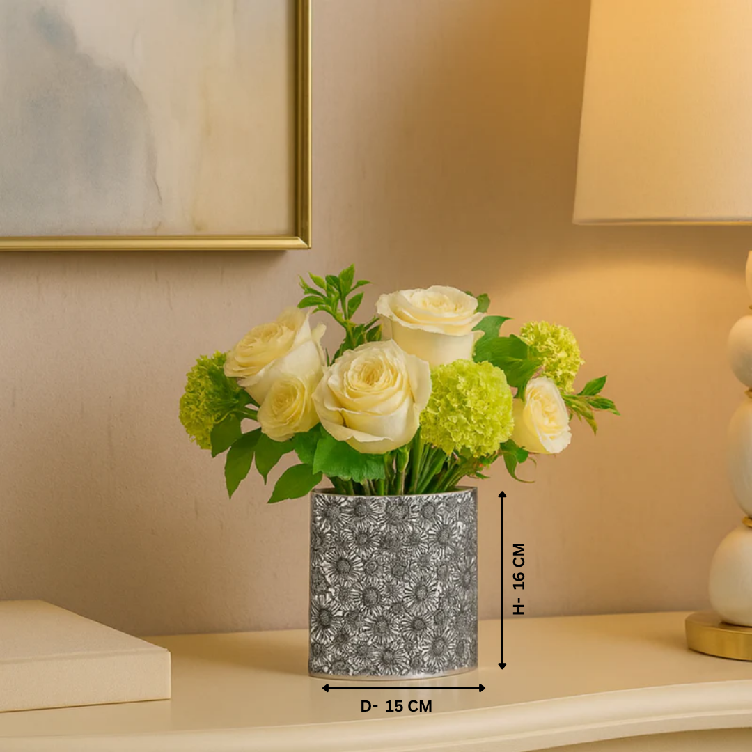 Engraved flower vase - small