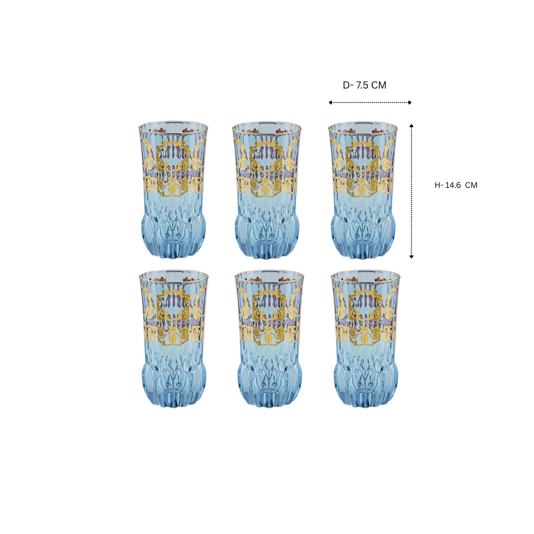 Set of 6 water glasses - Blue