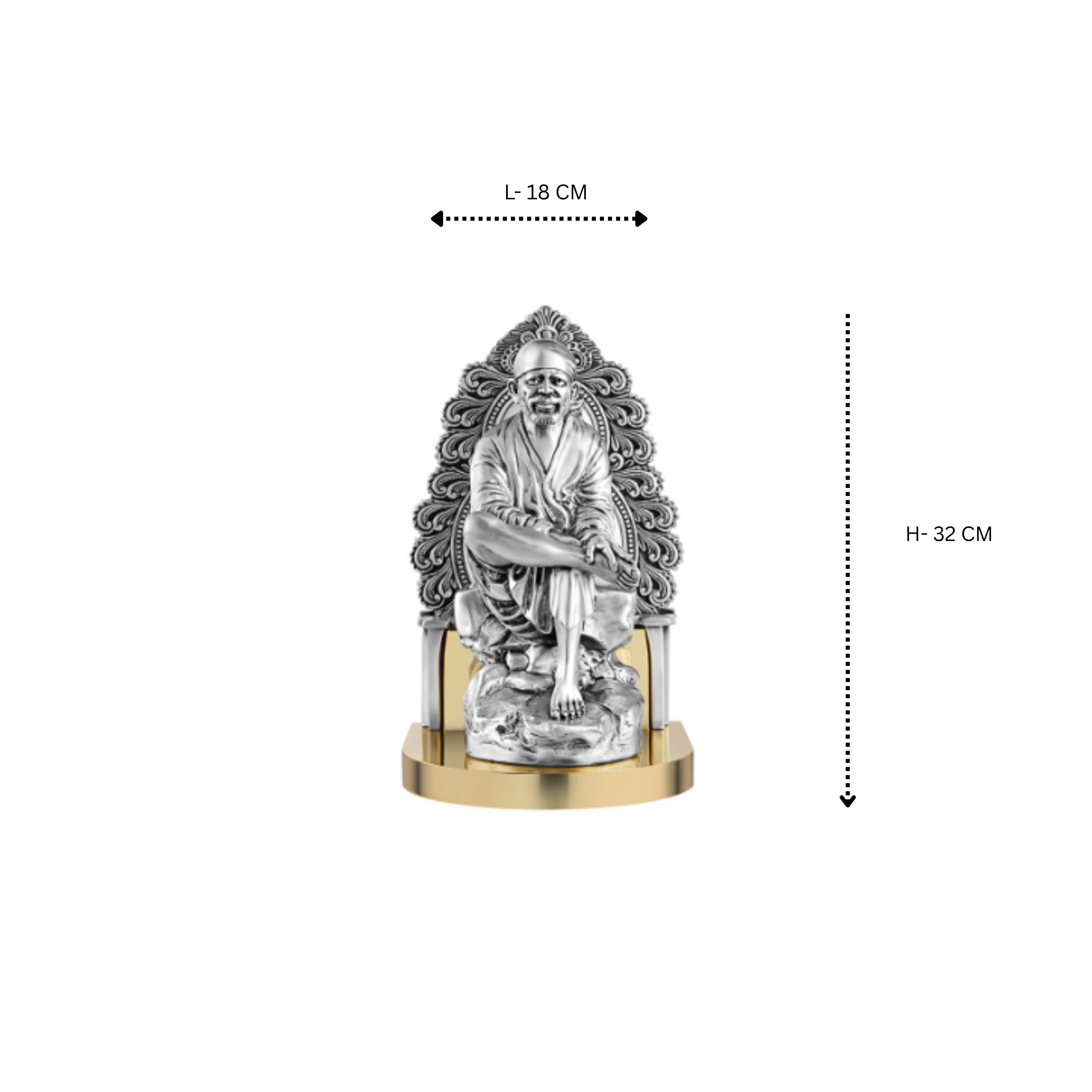 Sai Baba 13 inch- Silver