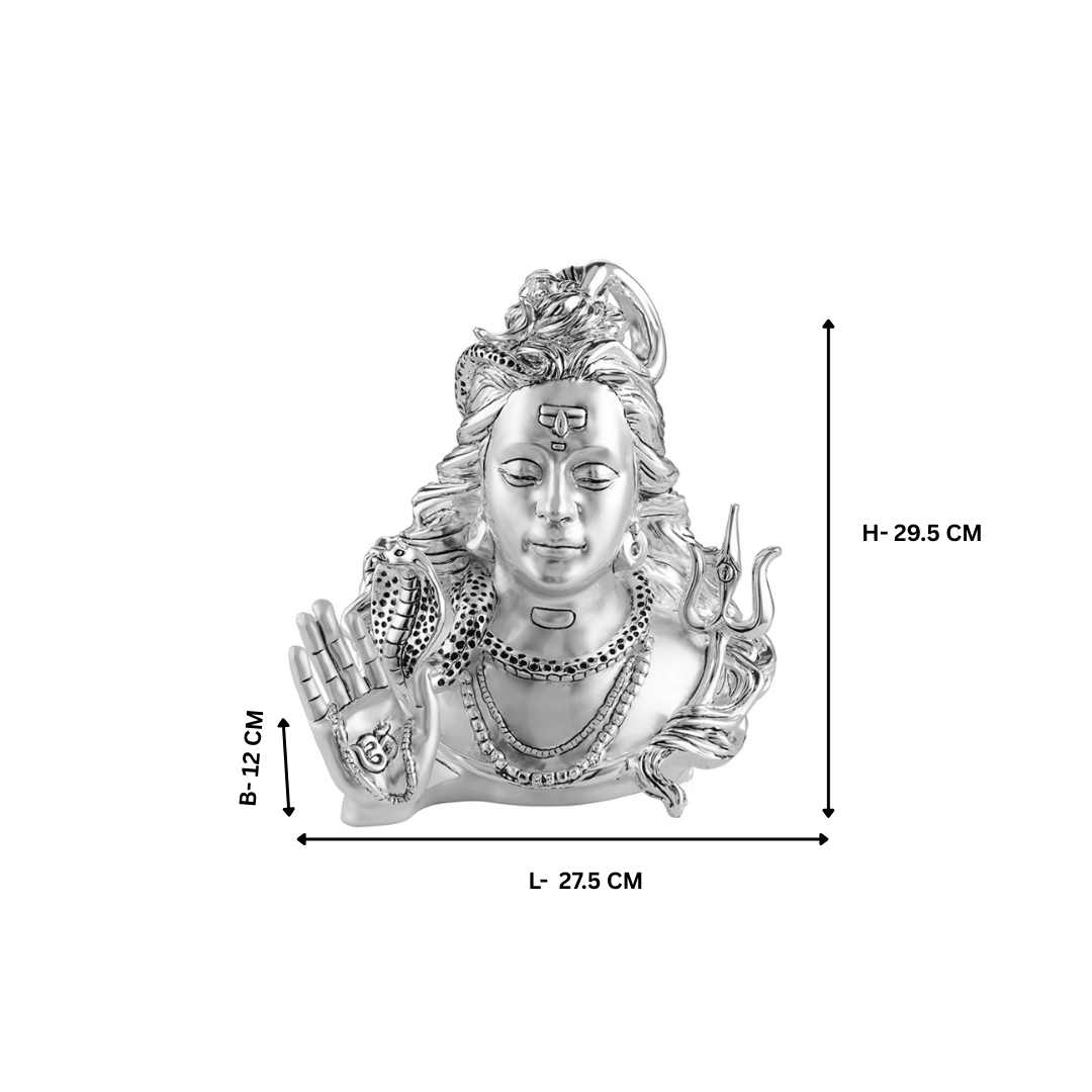 Shiva Head Matt Silver