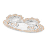 oval tray with set of 2 galvanic platter Peach