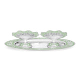 oval tray with set of 2 galvanic platter green