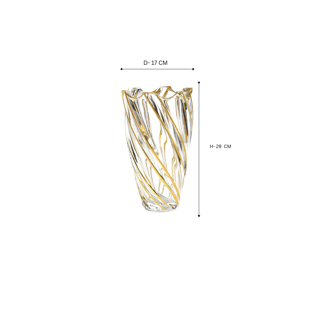 Swirl design vase with golden lining 71-721945