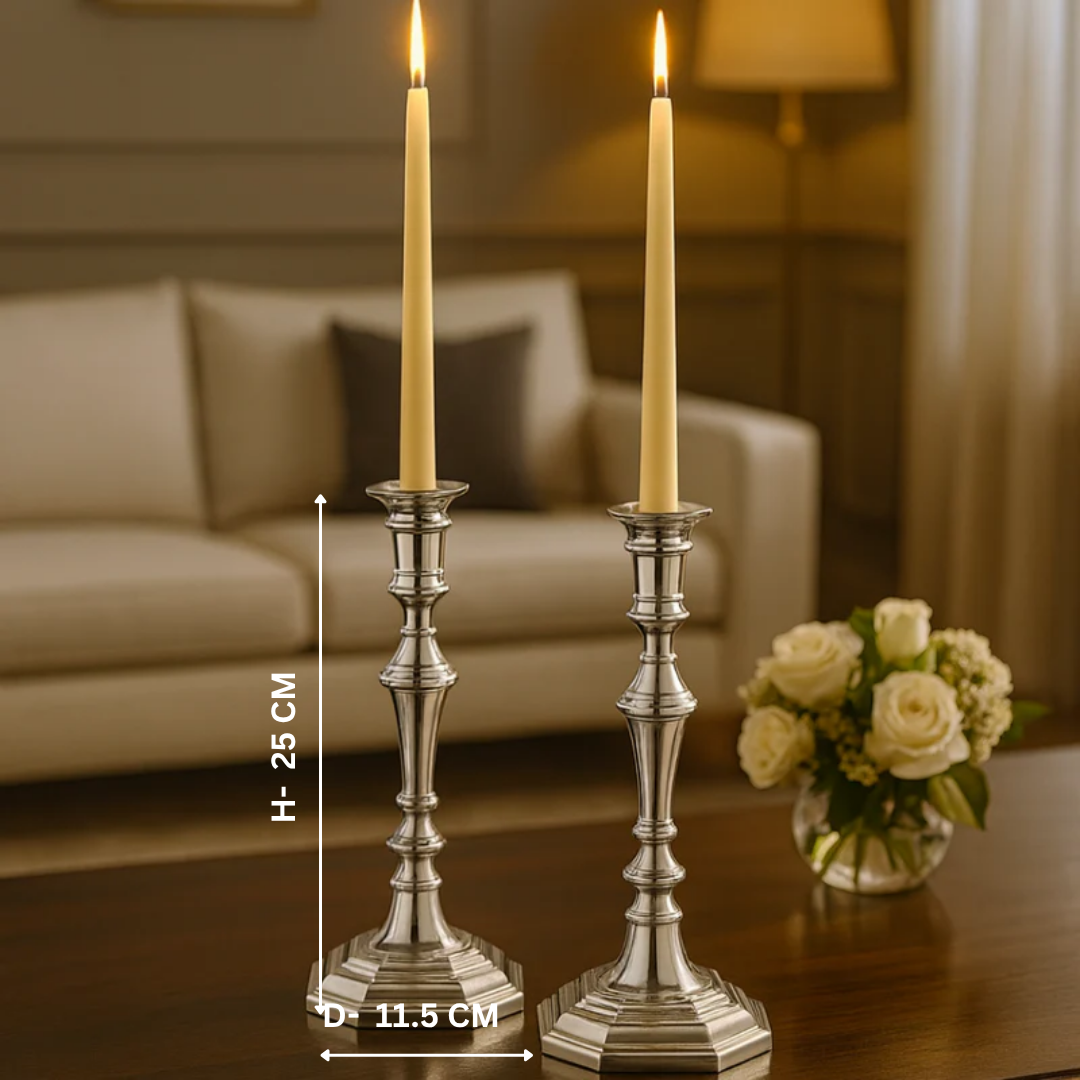 Set of 2 Candle Stand Silver