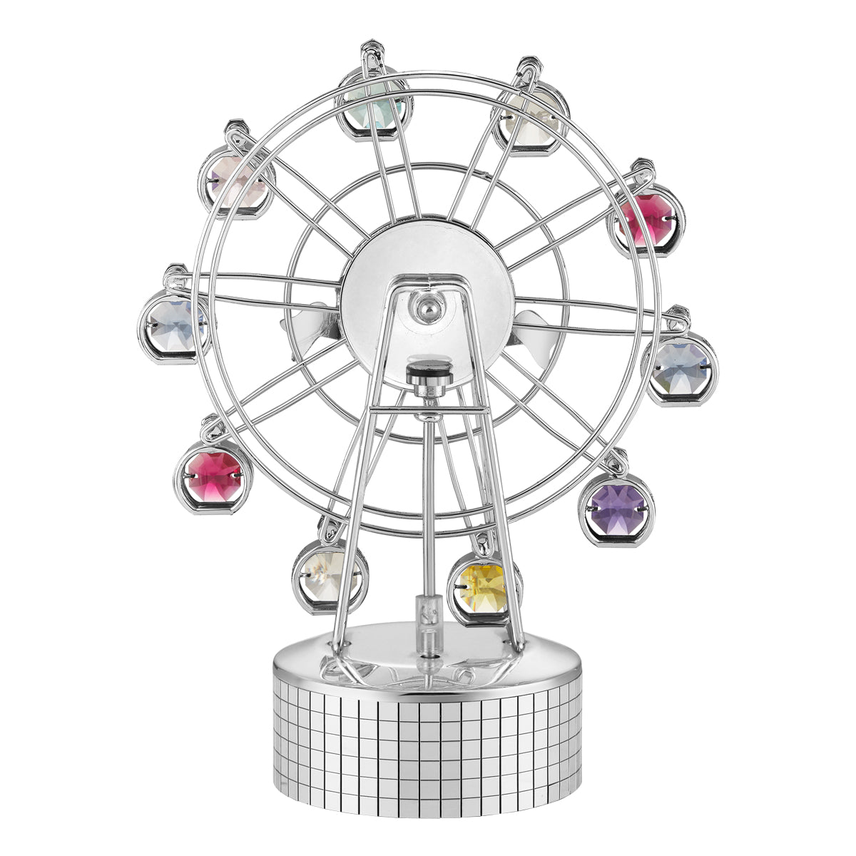 Ferris Wheel Musical Box Silver Colored Crystal