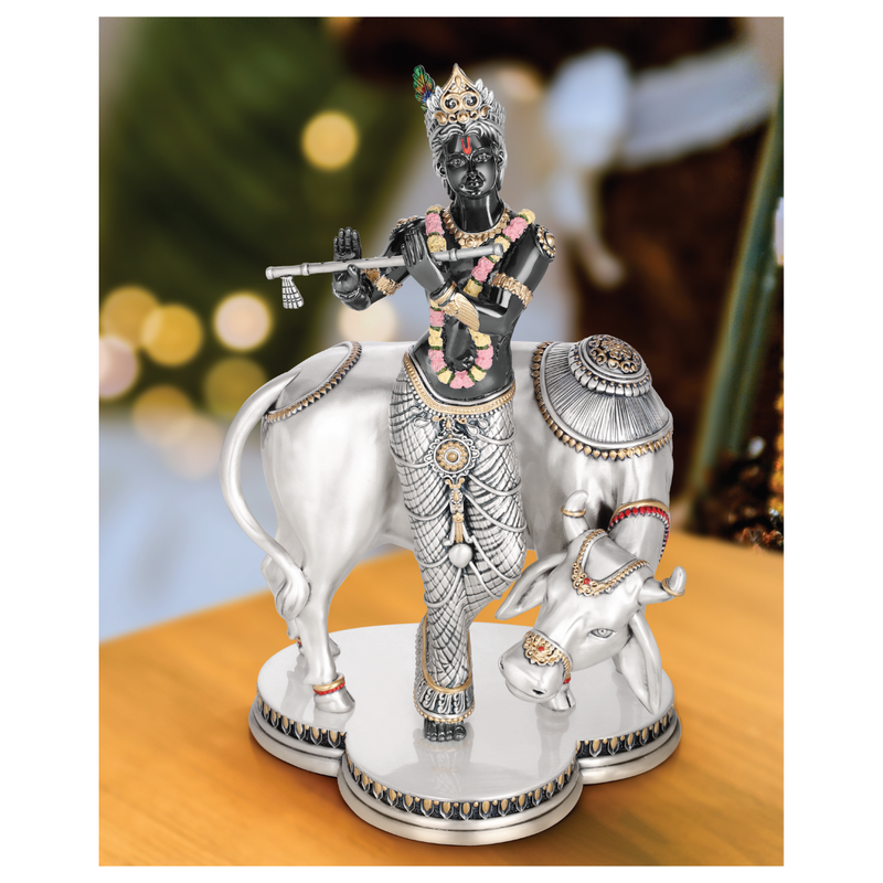 Standing Cow Krishna Black