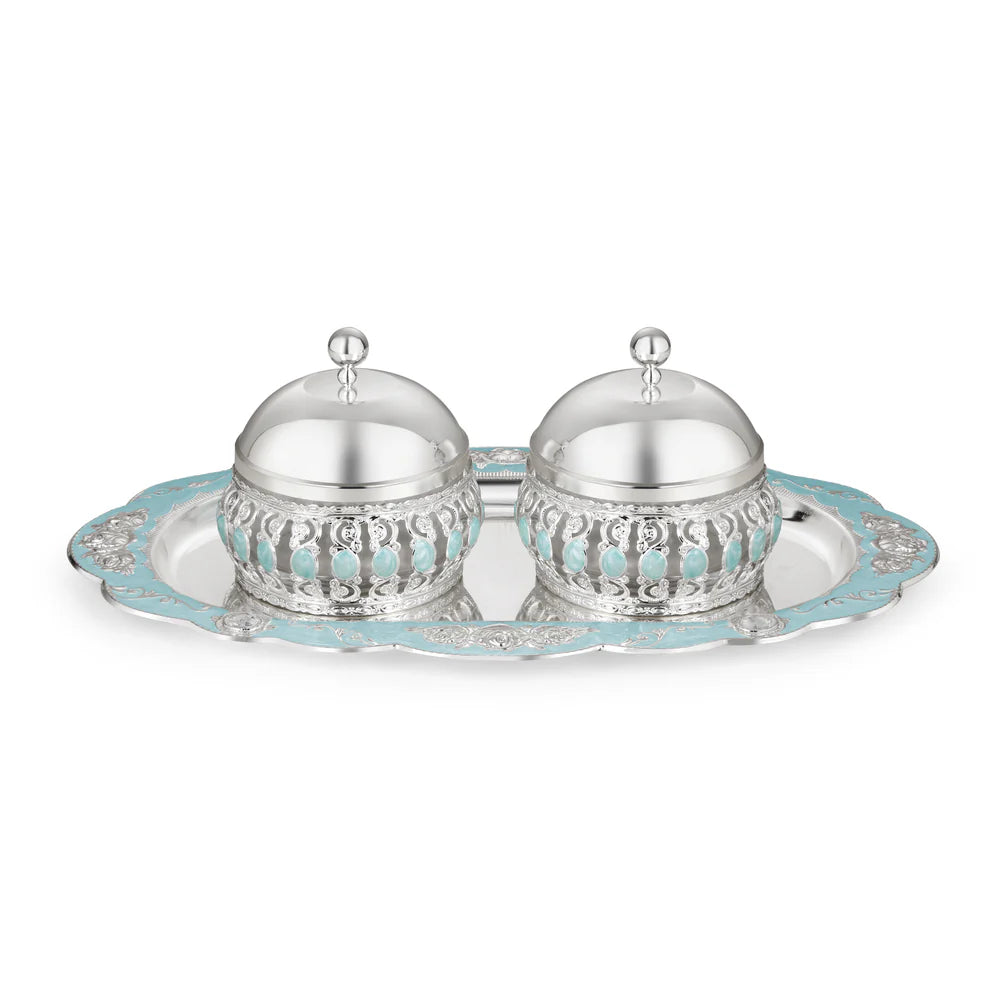 Oval Tray With Wet of 2 Candy Jars